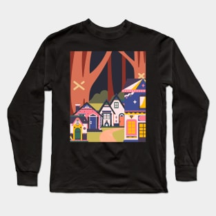 Little town in the forest Long Sleeve T-Shirt